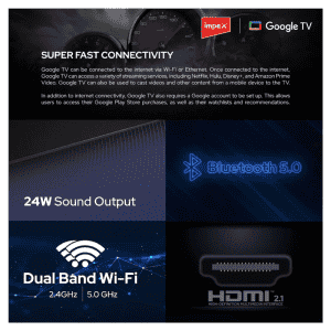 IMPEX evoQ 4K Google TV | 164 cm (65 Inches) | Dolby Vision | HDR10 | 24W Surround Sound | 65S4RLC3