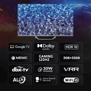 Haier QLED S80 4K Ultra HD Smart Google TV | Dolby Audio | 164cm (65) | H65S80FUX