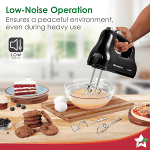 Wonderchef Essenza Hand Mixer | 3 Variable Speed Settings | 300W | Black