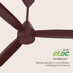 Crompton Energion Groove BLDC Ceiling Fan | Remote Control | Brown