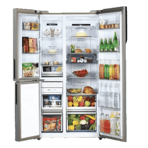 Haier Vogue Series Frost Free Side By Side  Refrigerator | 598 L | 3 Star | Grey Onyx Glass | HRT-683GOGU1