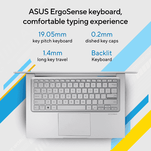 ASUS Vivobook 14 Laptop | Intel Core i3 13th Gen 1315U | 8 GB | 512 GB SSD | Transparent Silver | X1404VA-EB321WS
