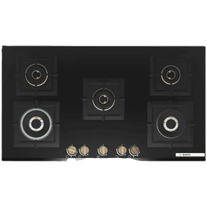Bosch Built in Gas Hob | 5 Burner | Auto Ignition 90 cm | Black | PNV9B6G20I