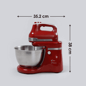 Wonderchef Crimson Revo Stand Mixer | 5 Speed Settings | Rotating Head Technology | 4.5L Stainless Steel Bowl | 300 Watt | Red