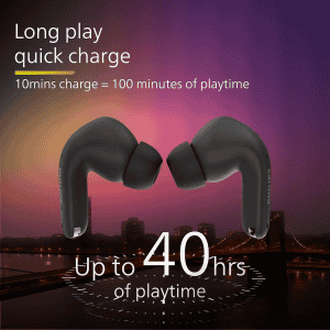 Philips In-Ear Earbuds | True Wireless | 40H | Black | TAT1269BK