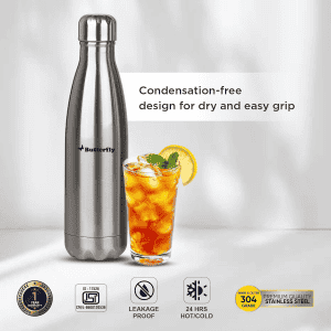 Butterfly Aura Z Stainless Steel Vacuum Flask | 500 ML | Silver