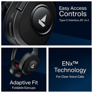 Boat Rockerz Plus 550 ANC | 40mm | Cosmic Black