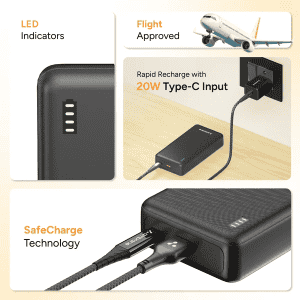 Ambrane Xtreme 20K Power Bank | 20000mAh | Black