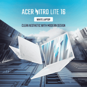 Acer Nitro Lite 16 Gaming Laptop | Intel Core i7 13620H Processor | 16GB | 512 GB | 165 Hz | Win 11 Home | White | NL16-71G