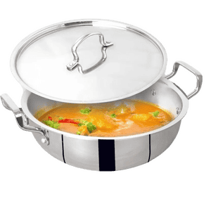 The Indus Valley Triply Stainless Steel Deep Kadai | SS Lid | 28cm | KC TP KAD 005