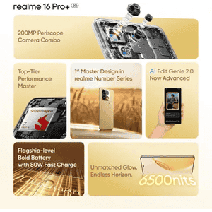 realme 16 Pro+ 5G | 12 GB | 256 GB | Master Grey