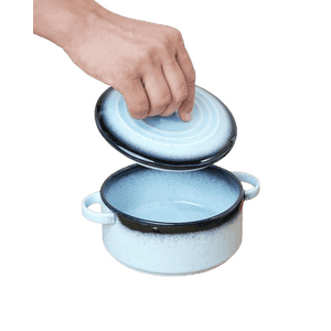 Vola Prisma Fine Porcelain Round Casserole Set | 12 cm | Ice Blue