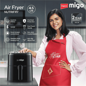 Impex Migo Air Fryer | 1200 W | 4.5 L | Instant Electric Air Fryer | Black