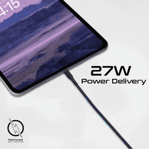 Promate 3Pcs High Tensile Strength USB-C to Lightning Cable Kit | 27W | Black