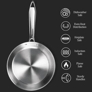 Milton Triply Stainless Steel Fry Pan with Lid | 20 cm