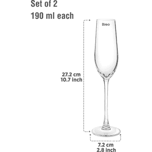 Treo Exotica Wave Champagne Glass | 190 ml | Pack of 2