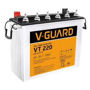 V-Guard VT 220 Inverter Battery | Tubular Technology | High Backup Performance | White