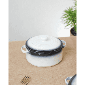 Vola Prisma Fine Porcelain Round Casserole Set with Lid | 12 cm | Ash Grey