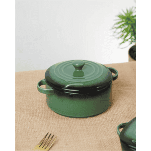 Vola Prisma Fine Porcelain Round Casserole Set with Lid | 12 cm | Olive Green