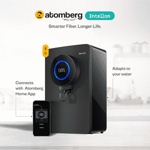 Atomberg Intellon Water Purifier | RO+UV+Alkaliser | 4 Modes | TDS-Based Filtration | Retains Minerals | 8L | Black