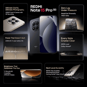 REDMI Note 15 Pro 5G | 8GB | 256GB | Mirage Blue