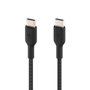 Belkin USB-C to USB-C Braided 3.3 Feet 1 Meter Fast charging Type C Cable | 60W | White