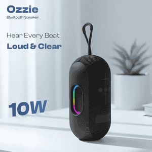Lapcare Ozzie Portable Bluetooth Speaker | RGB Light & TWS Stereo Sound | 10W | Black | LBS-102