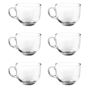 Treo Vigor Elect Glass Tea Mug | Set of 6 | 135 ml  | Transparent