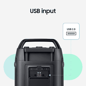 Samsung 240 W Bluetooth Party Sound Tower | with in-Built Battery | Party Lights | Splashproof IPX4 | Waveguide | USB Input | Black | MX-ST50F/XL