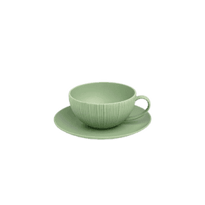 Vola Vogue Coupe Fine Porcelain Coupe set | Cup & Saucer | Set of 12 | Tea | Coffee | Moss