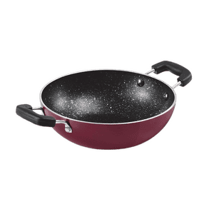 Milton Pro cook Granito Aluminium Kadhai | Soft Touch Bakelite Handles | 18 cm | Non-Induction | Deep Kadai