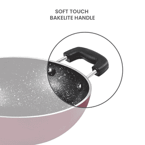 Milton Pro cook Granito Aluminium Kadhai | Soft Touch Bakelite Handles | 18 cm | Non-Induction | Deep Kadai