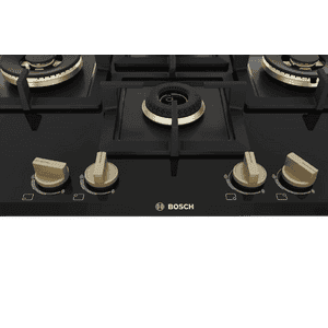 Bosch Built in Gas Hob | Tempered glass | Glass 4 Burner Auto Ignition | 75 cm | True Brass 2D Ring Burners | Black | PNI7B6F20I