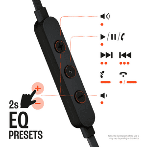 JBL Tune 310 Wired in Ear Headphone with Mic  | Type-C Connector | 3-Button EQ Preset | Black | JBLT310CBLK