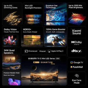 Xiaomi S Mini LED Series 4K Ultra HD Google TV | 189cm (75 Inch) | ELA6694IN-L75MC-IN