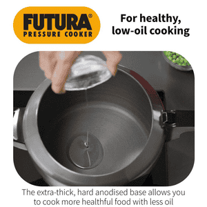 Hawkins Futura Pressure Cooker | 3 L | Pan Cooker | Black