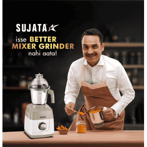 Sujata MG03 Mixer Grinder  | 1000W | 4 Jars | White and Beige