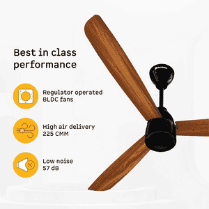 Atomberg Renesa Prime BLDC Ceiling Fan with Remote | 1200 mm | Honey Maplewood