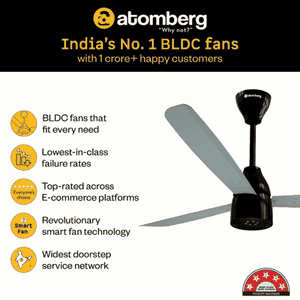 Atomberg Renesa Prime BLDC Ceiling Fan with Remote | 1200 mm | Misty Teal