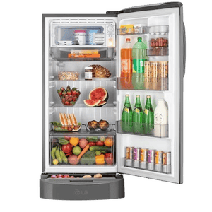 LG Direct Cool Single Door Refrigerator | with Base Stand Drawer | 210L | 5 Star | Smart Inverter Compressor | Shiny Steel | GLD2256ZAPZ