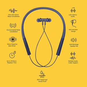 Mi Neckband Pro with Powerful Bass, IPX5 | Blue
