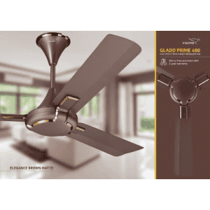 V-Guard GLADO PRIME 400 | ELEGANCE BROWN MATTE 1200 mm Silent Operation 3 Blade Ceiling Fan | Brown