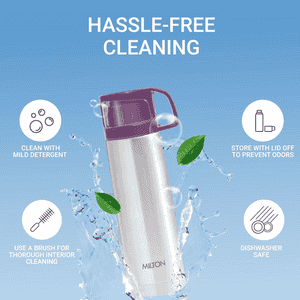 Milton Glassy 500 Thermosteel Vacuum Insulated Flask | with Cup lid & Jacket Tea | Multicolors