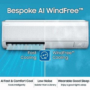 Samsung Bespoke AI WindFree Inverter Smart Split AC | 1.5 Ton | 3 Star | Digital Inverter | White | 2026 Model | AR60H18D1PWNNA