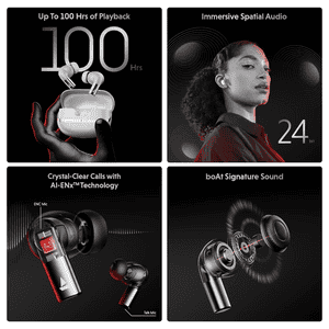 Boat Airdopes Ultra Pro Bluetooth Earbuds with mic | TWS Wireless Earphones | Zinc White