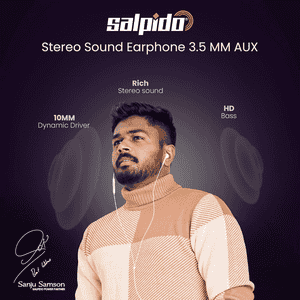 Salpido EP12 Wired Earphone | 3.5mm | Multicolour