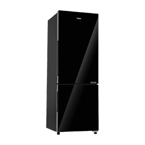 Haier Bottom Mount Refrigerator | 265L | 2 Star | Black Glass | HRB-3152PKGA-P