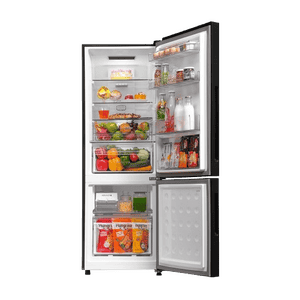 Haier Bottom Mount Refrigerator | 265L | 2 Star | Black Glass | HRB-3152PKGA-P