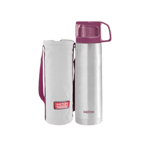 Milton Glassy 500 Thermosteel Vacuum Insulated Flask | with Cup lid & Jacket Tea | Multicolors