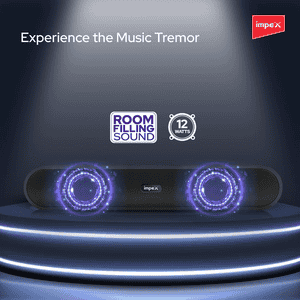 Impex Portable M1012 MusikBar M1012 | Portable Bluetooth Soundbar with LED Light Function | Black